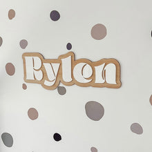 Load image into Gallery viewer, Swirl Double Layer Name Wood