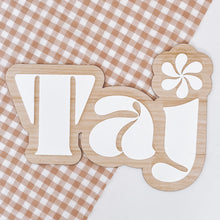 Load image into Gallery viewer, Swirl Double Layer Name Wood