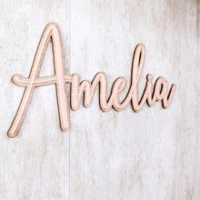 Load image into Gallery viewer, Double Layer Name Wood