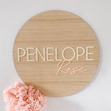 Load image into Gallery viewer, Wood Double Name Plaque