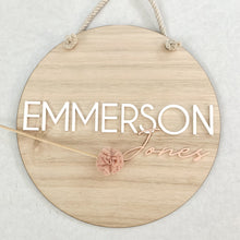 Load image into Gallery viewer, Wood Double Name Plaque