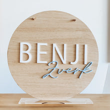 Load image into Gallery viewer, Wood Double Name Plaque