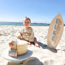 Load image into Gallery viewer, Personalised Palm Tree Surfboard Plaque
