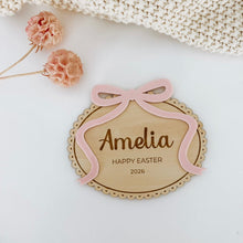 Load image into Gallery viewer, Bow Easter Bunny Plaque + Crate
