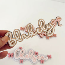 Load image into Gallery viewer, Bow Layered Name Sign
