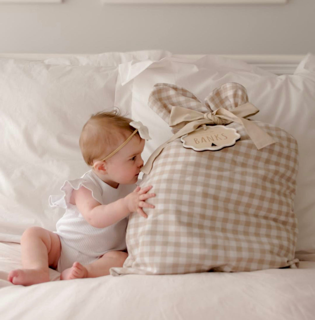 Personalised Gingham Santa Sacks