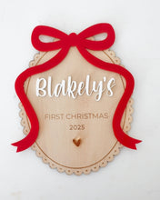 Load image into Gallery viewer, Bow First Christmas Plaque
