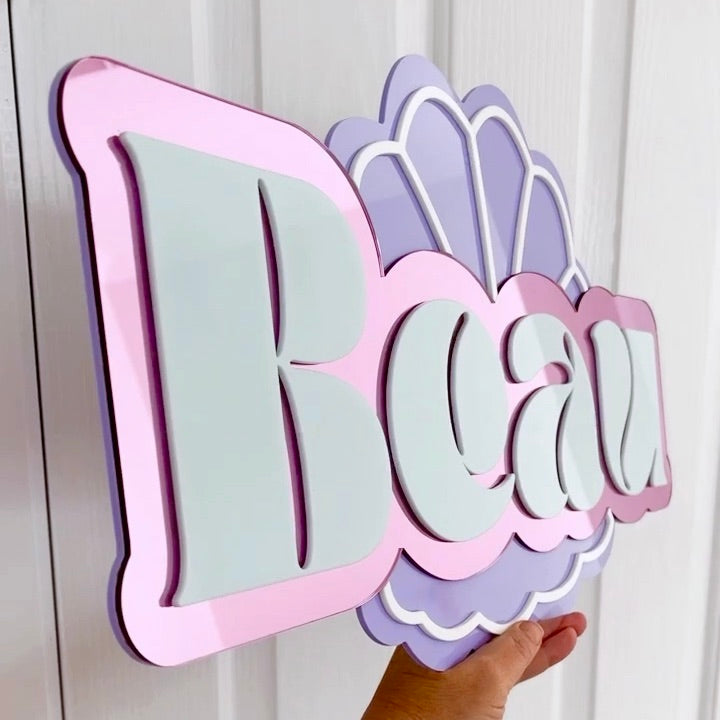 Clamshell Name Sign