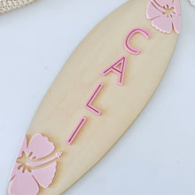 Load image into Gallery viewer, Hibiscus Surfboard Plaque
