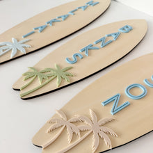 Load image into Gallery viewer, Palm Surfboard Name Plaque

