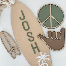 Load image into Gallery viewer, Palm Surfboard Name Plaque
