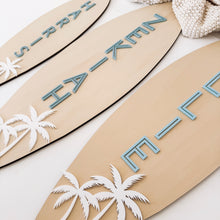 Load image into Gallery viewer, Palm Surfboard Name Plaque
