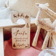 Load image into Gallery viewer, Santa &quot;Please Stop Here&quot; Door Hanger
