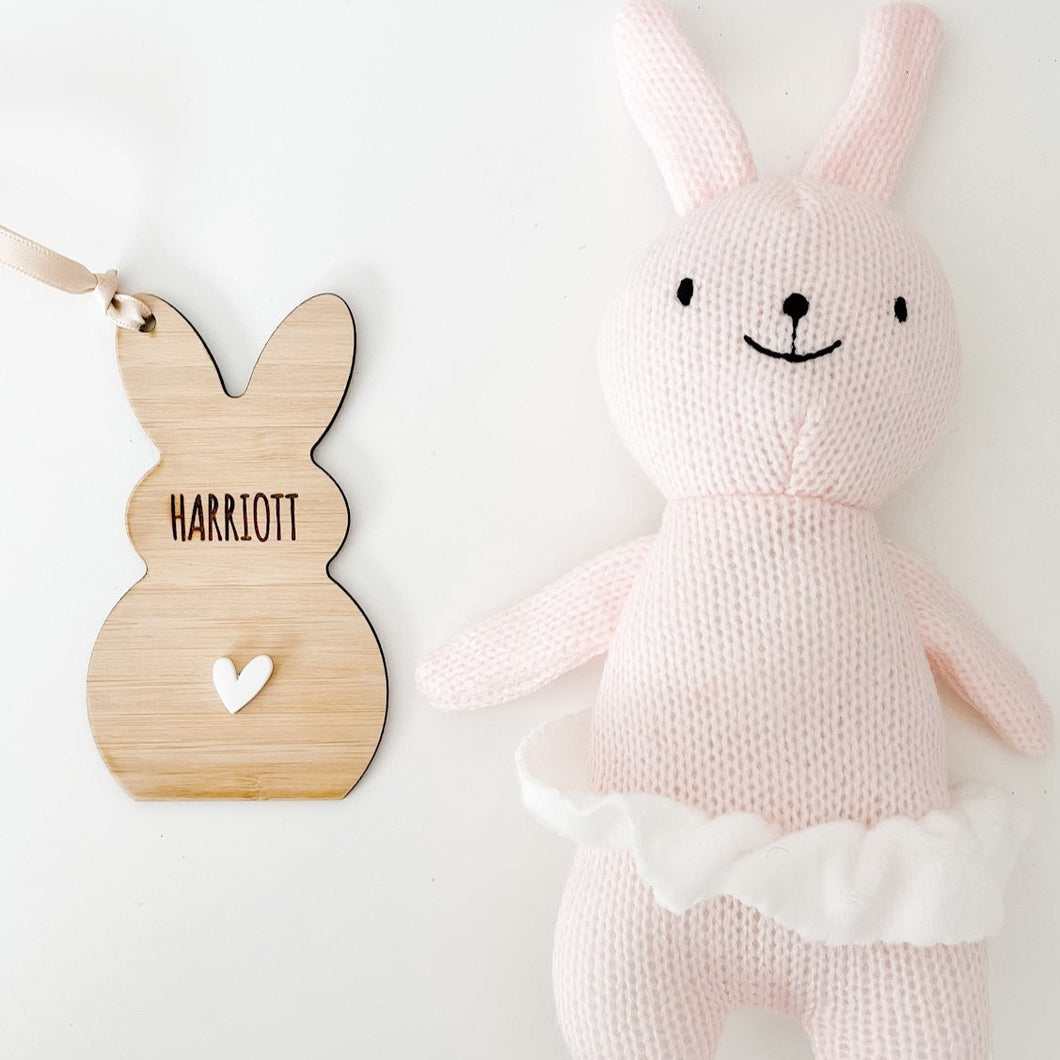 Wood Easter Bunny Tag