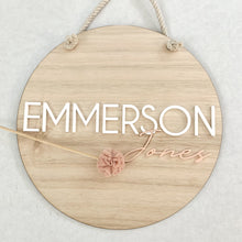 Load image into Gallery viewer, Wood Double Name Plaque
