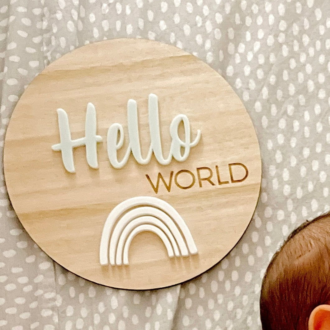 Hello World Plaque - Rainbow