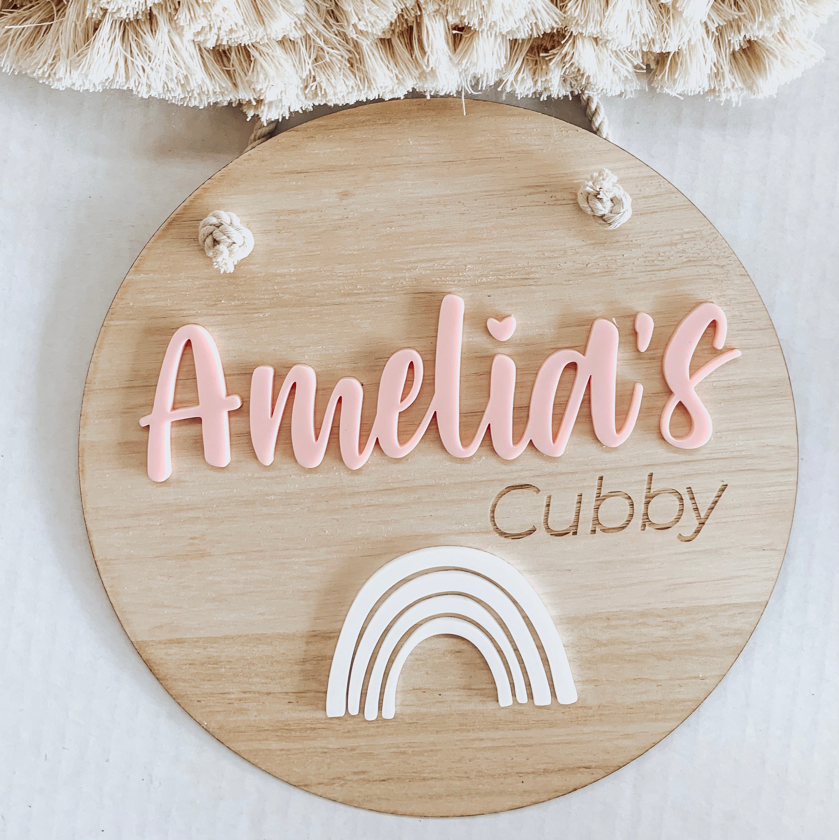 Cubbies Sign Timber Cubby House / Room Signs – Pink & Ink Co